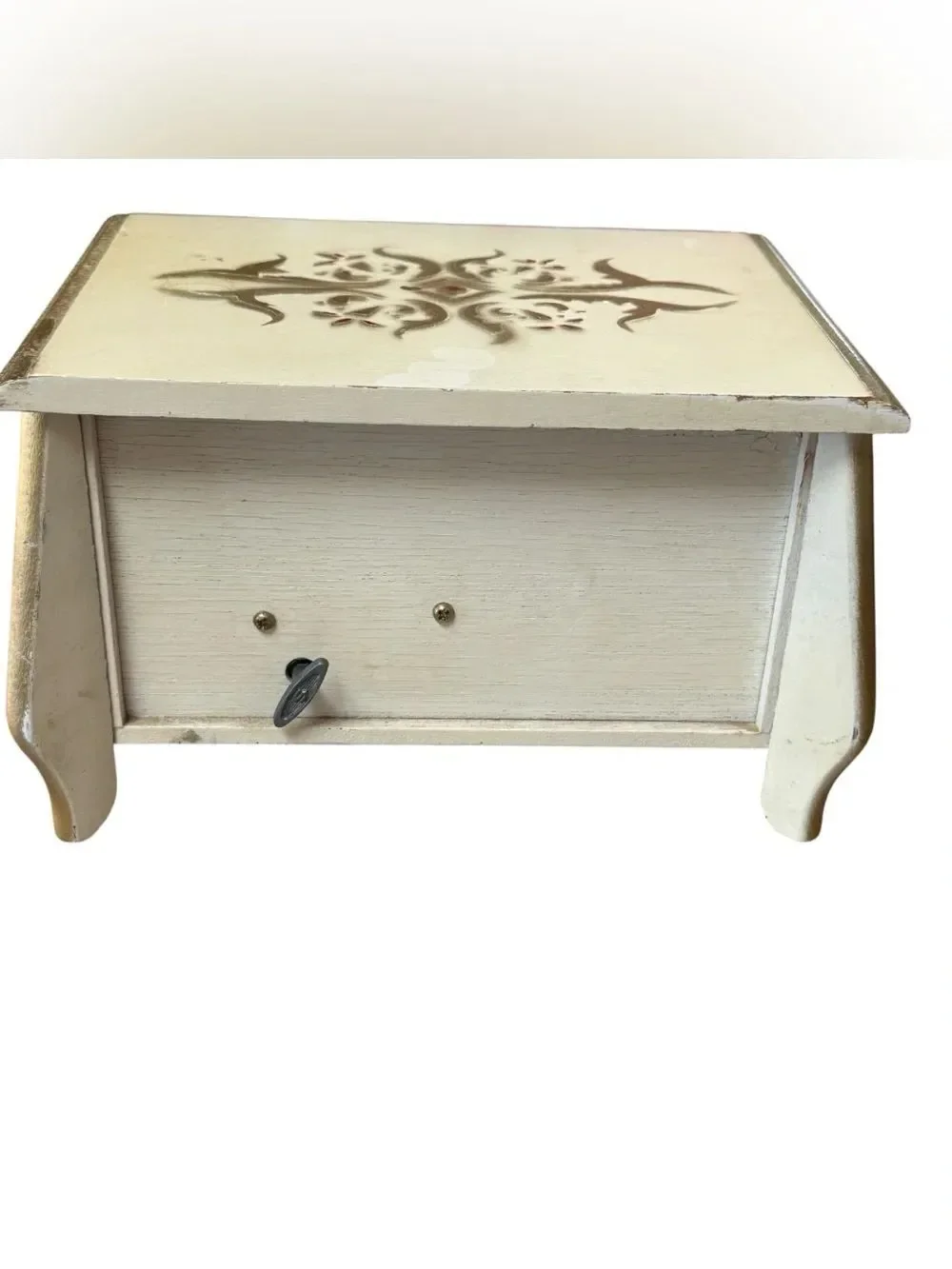 Vintage HOLIDAY IMPORTS, INC. San Francisco Wooden Florentine Jewelry Box